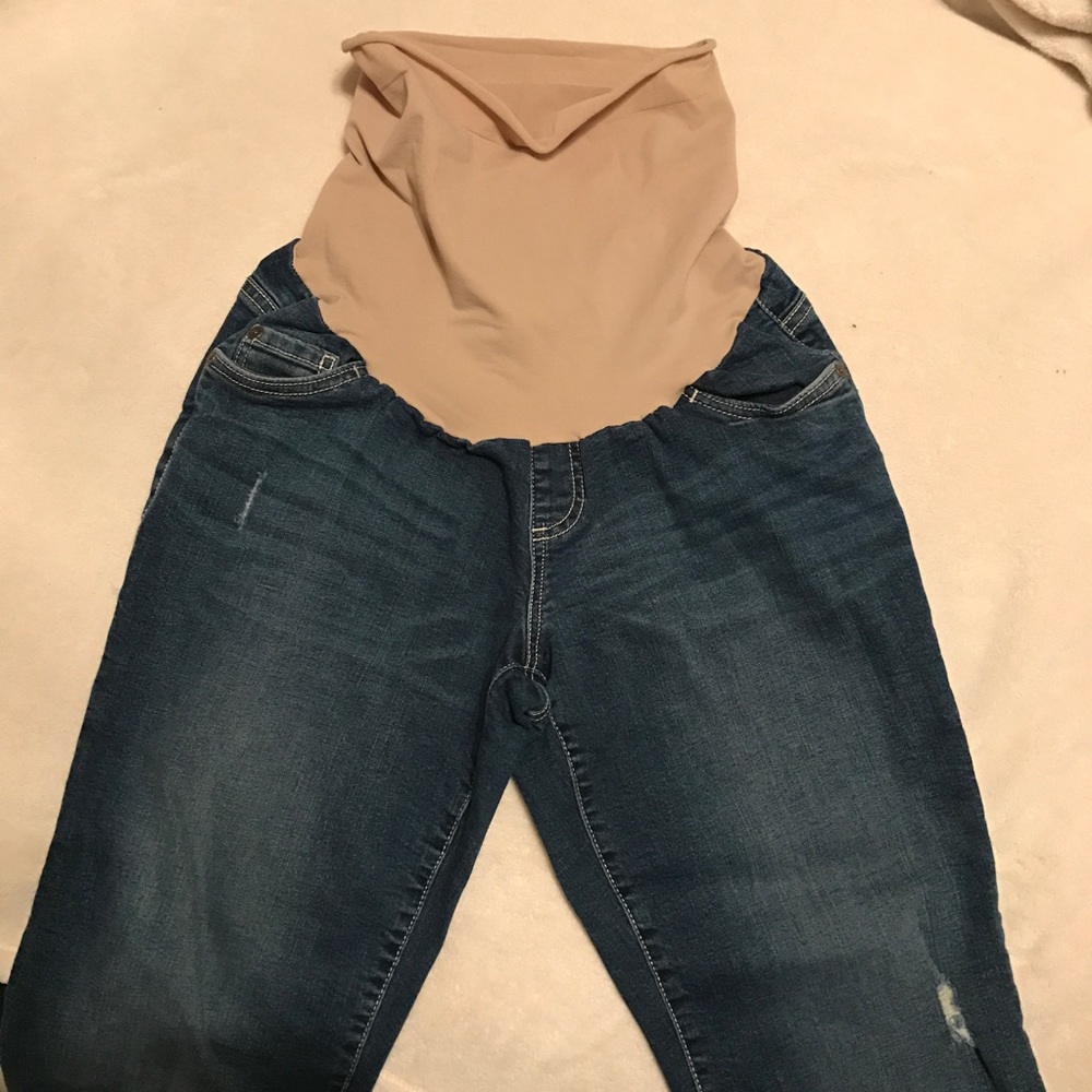 Maternity Indigo Blue Cropped Jeans - Picture 2 of 5
